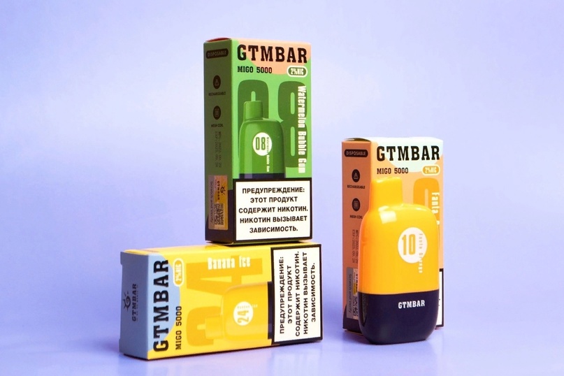 GTM Bar Migo 5000 - одноразовый POD от известного бренда GTM Bar с новой технологии mesh coil что гарантирует долгое и стабильное использование.