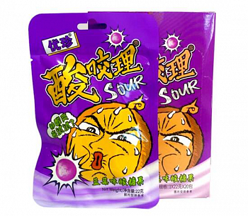Кислые конфеты "SOUR BITES" Черника 30гр 1шт/20уп
